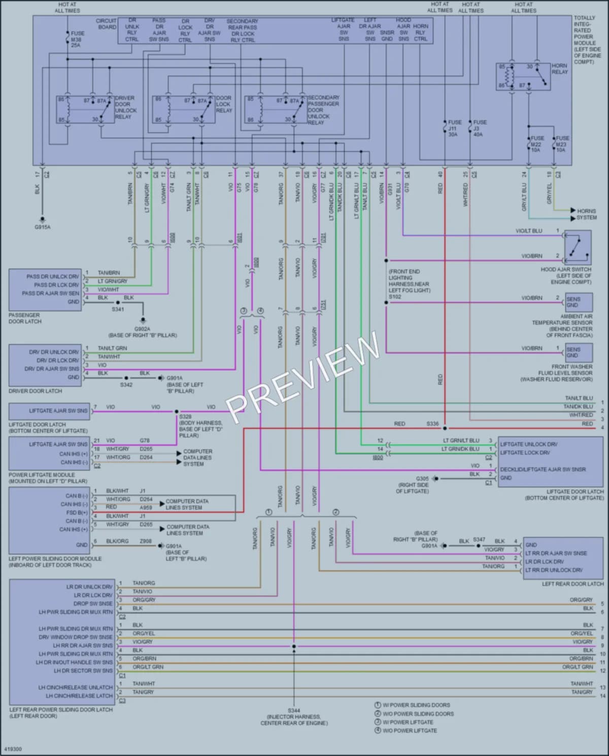 2014 Ram CV Power Door Locks wiring diagram preview