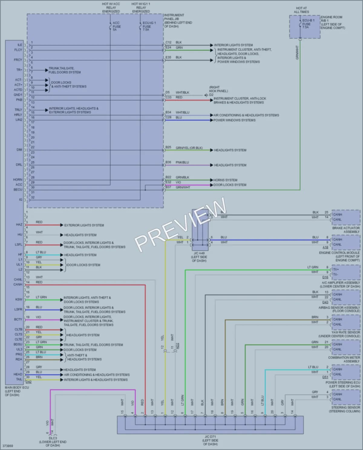 2014 Scion iQ Body Control Modules wiring diagram preview