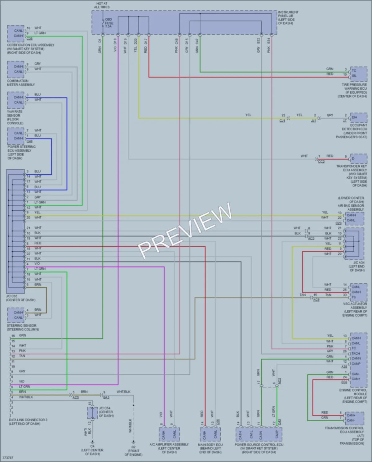 2014 Scion tC Computer Data Lines wiring diagram preview