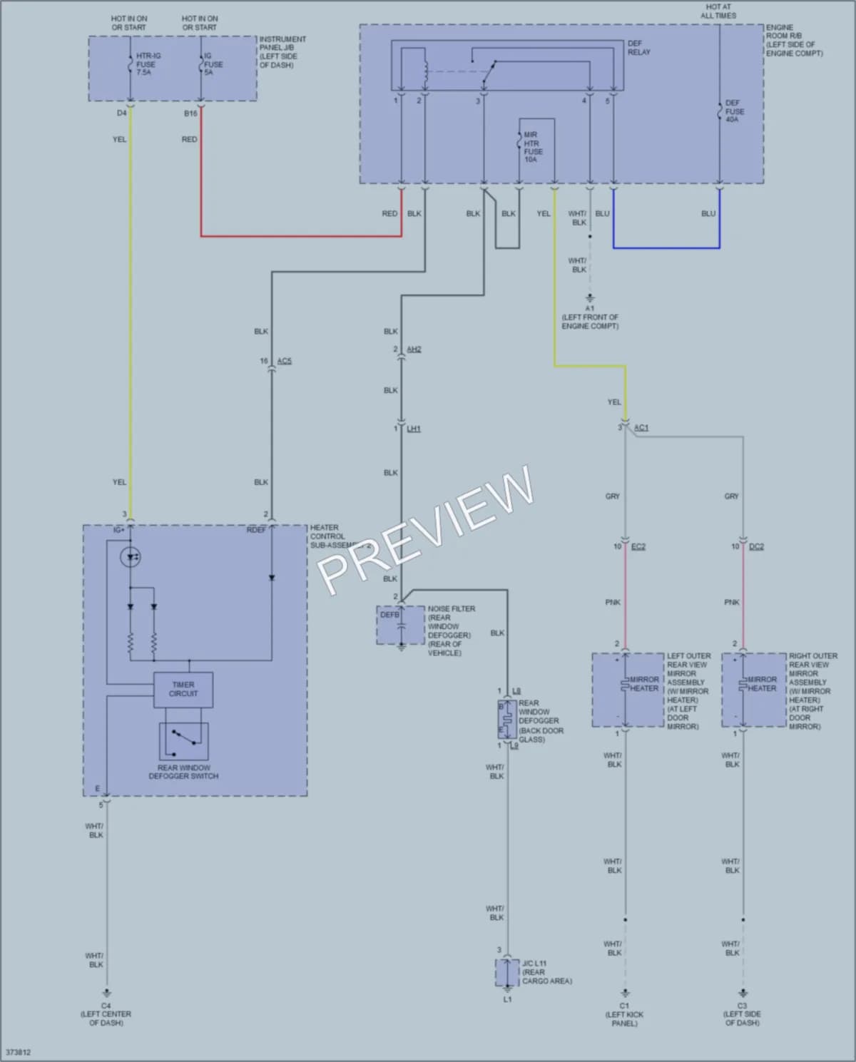 2014 Scion tC Defoggers wiring diagram preview