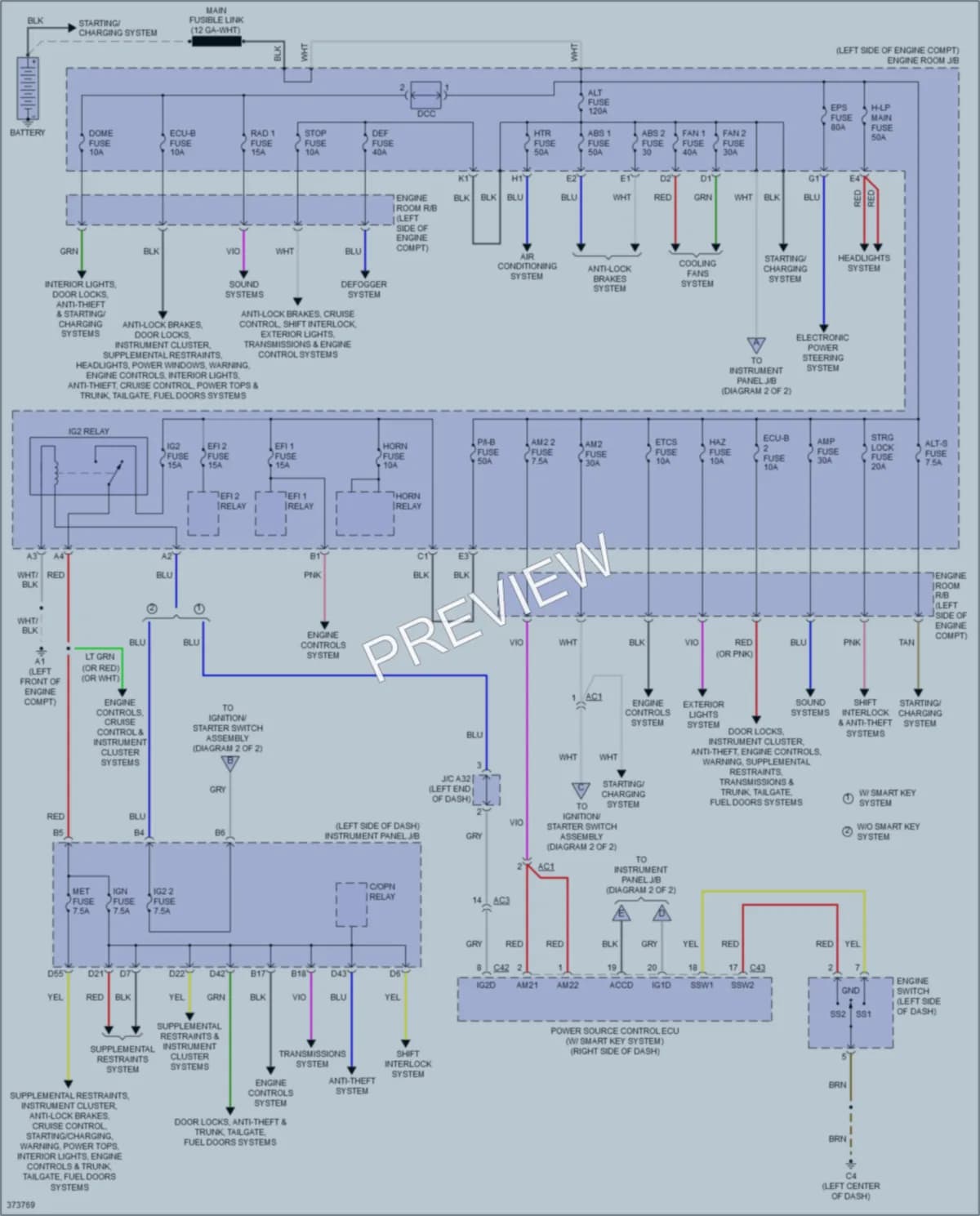 2014 Scion tC Power Distribution wiring diagram preview