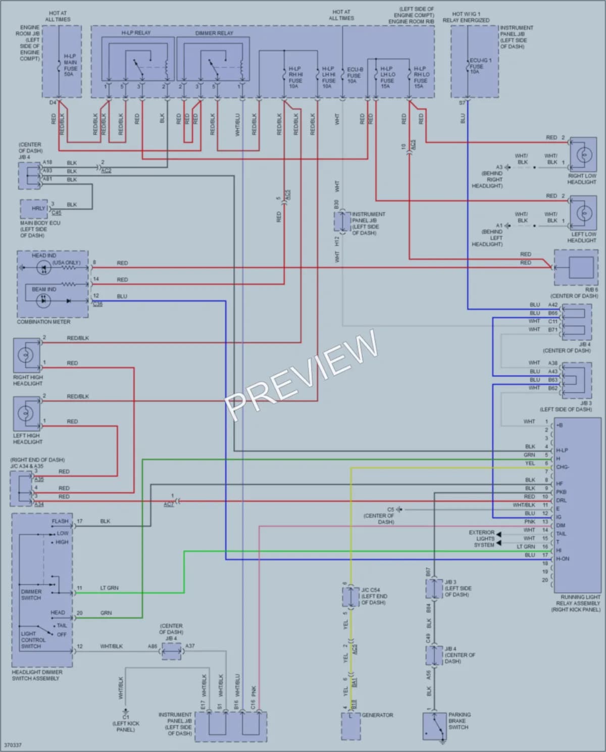 2014 Scion xB Headlights wiring diagram preview