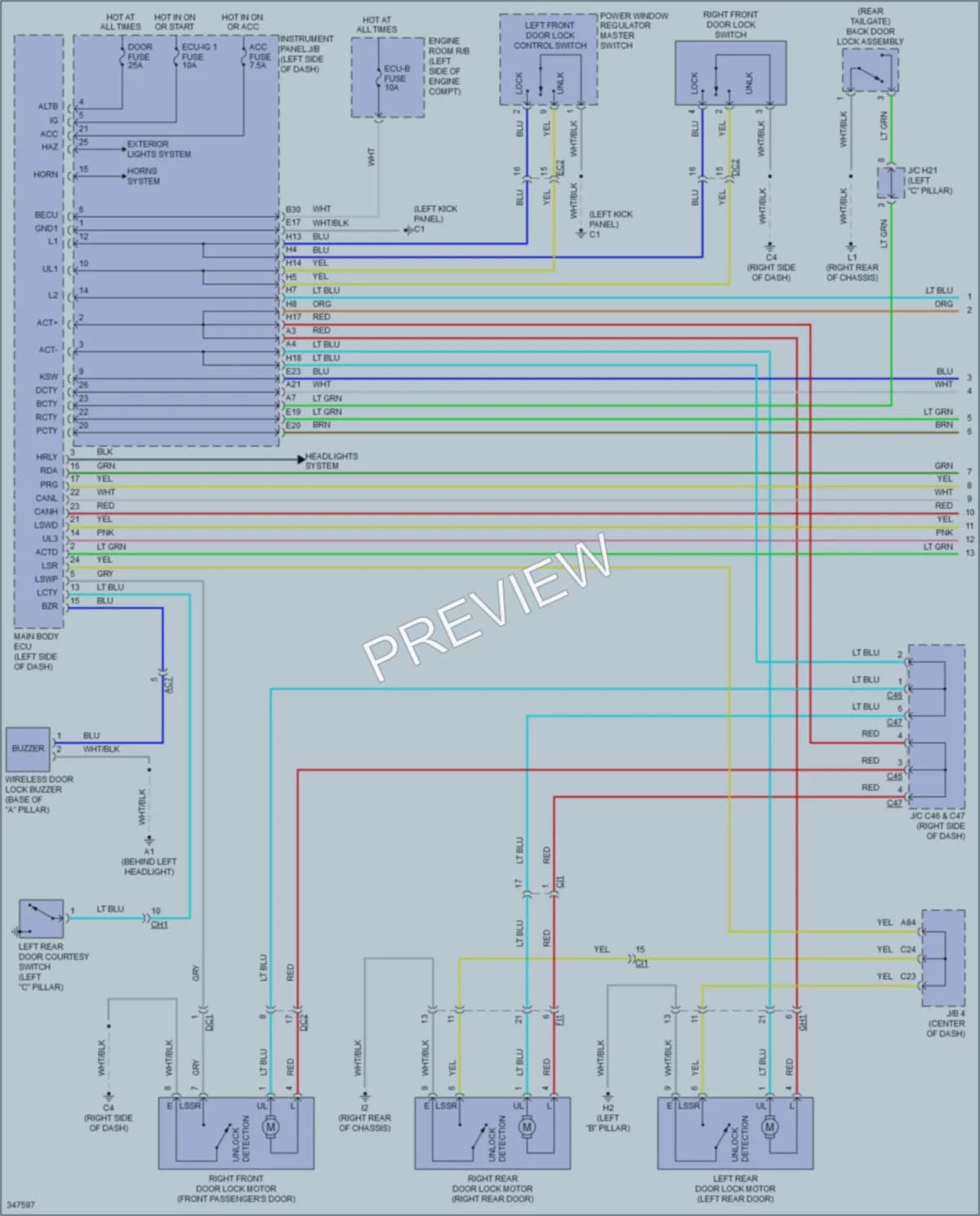 2014 Scion xB Power Door Locks wiring diagram preview