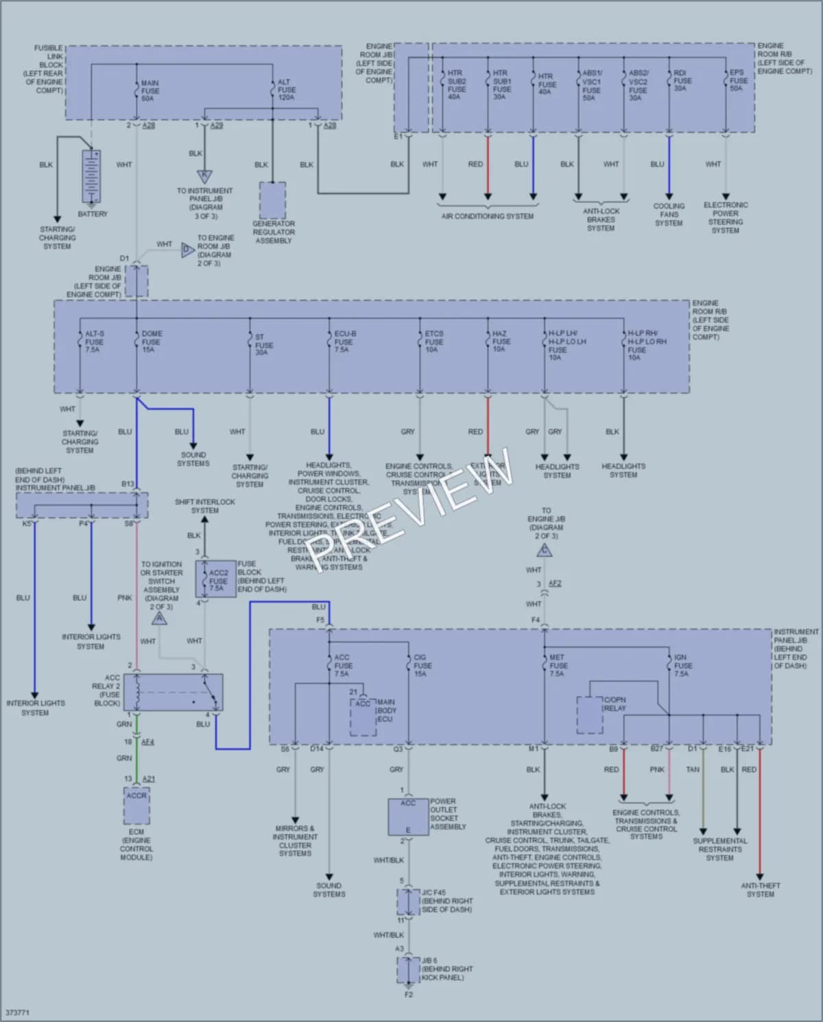 2014 Scion xD Power Distribution wiring diagram preview