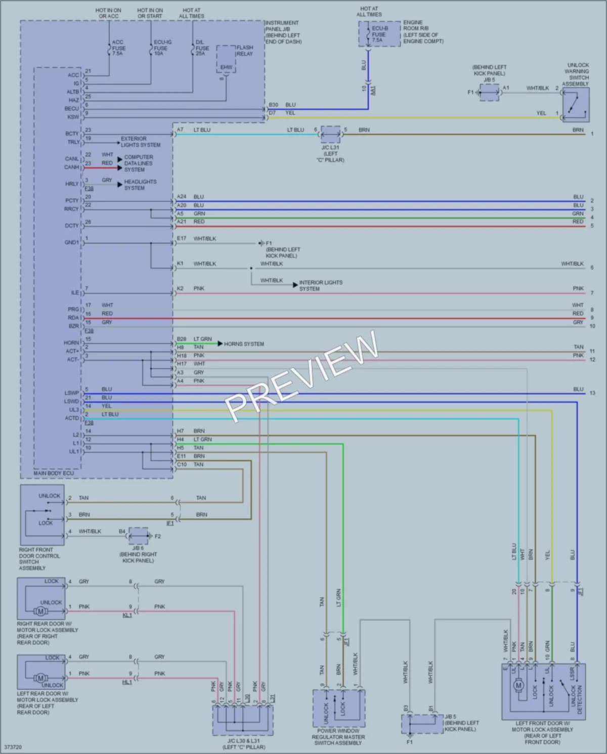 2014 Scion xD Power Door Locks wiring diagram preview