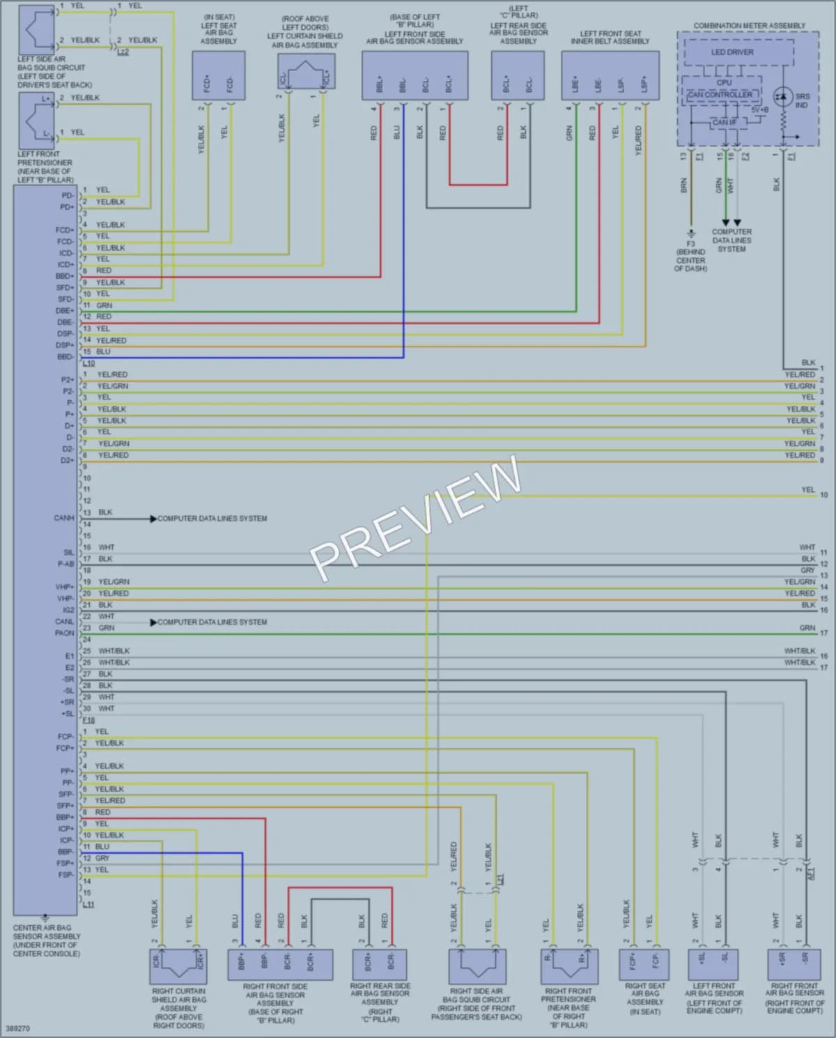 2014 Scion xD Supplemental Restraints wiring diagram preview