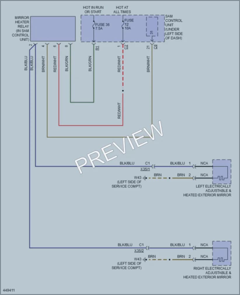 2014 Smart fortwo Defoggers wiring diagram preview