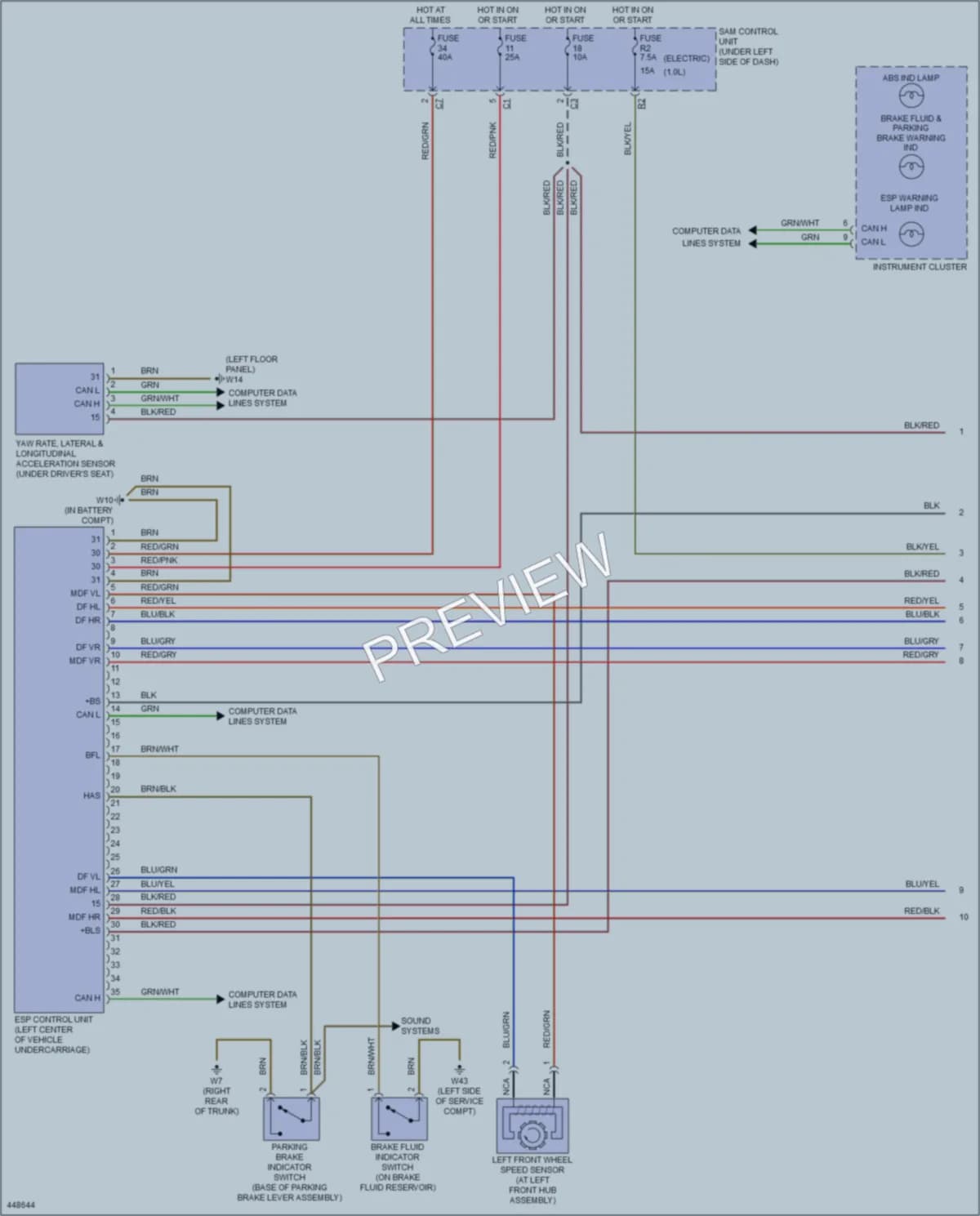 2014 Smart fortwoelectric Anti Lock Brakes wiring diagram preview