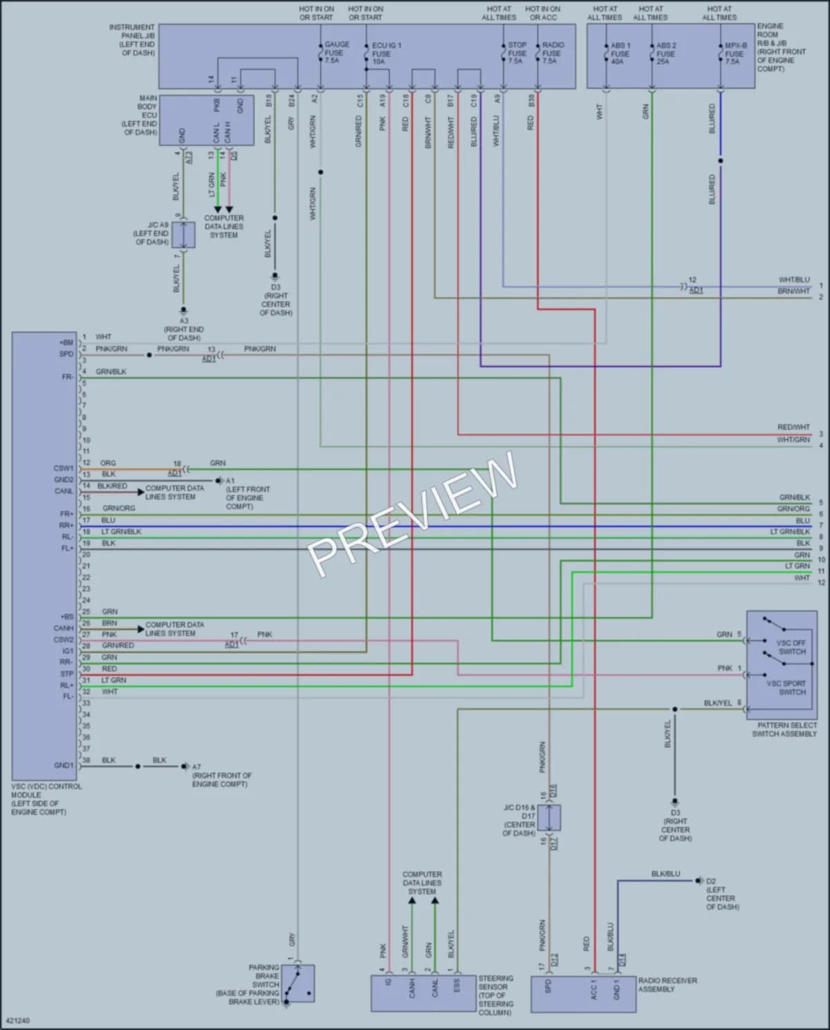 2014 Subaru BRZ Anti Lock Brakes wiring diagram preview