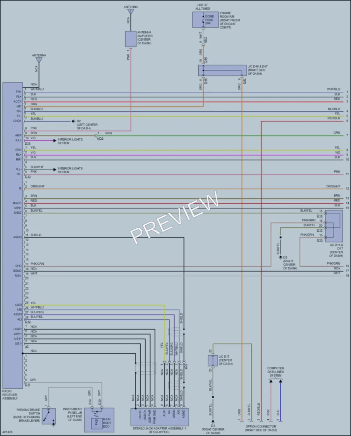 2014 Subaru BRZ Radio wiring diagram preview