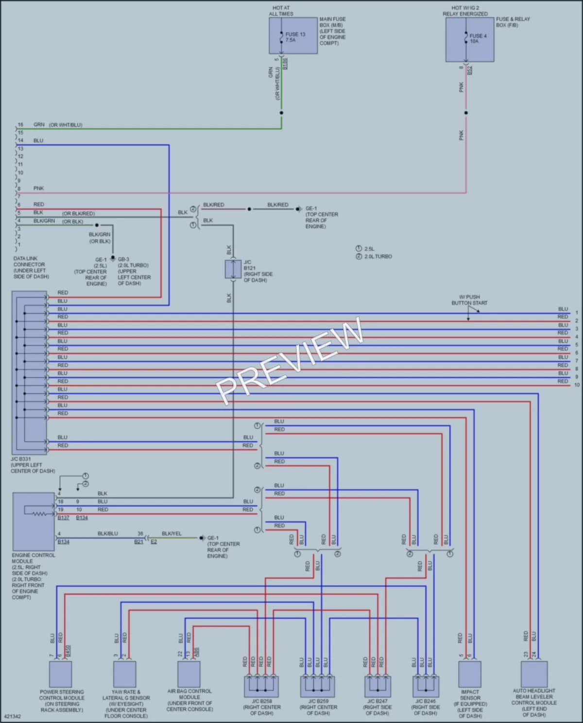 2014 Subaru Forester Computer Data Lines wiring diagram preview