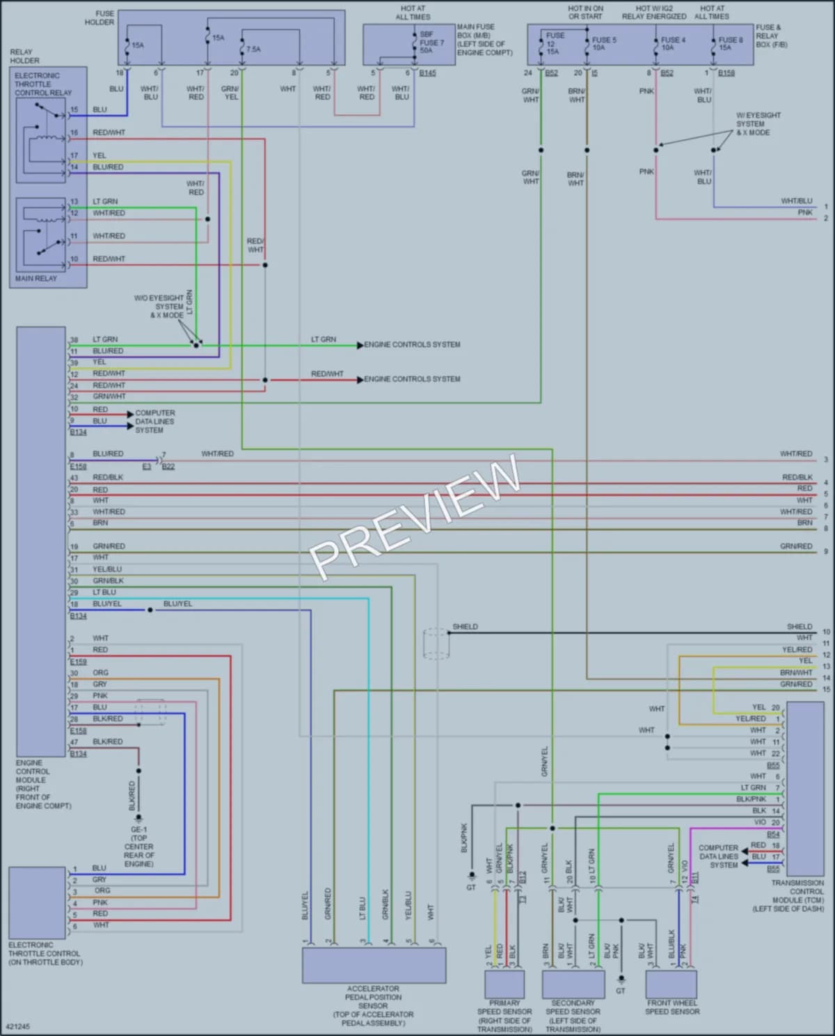 2014 Subaru Forester Cruise Control wiring diagram preview