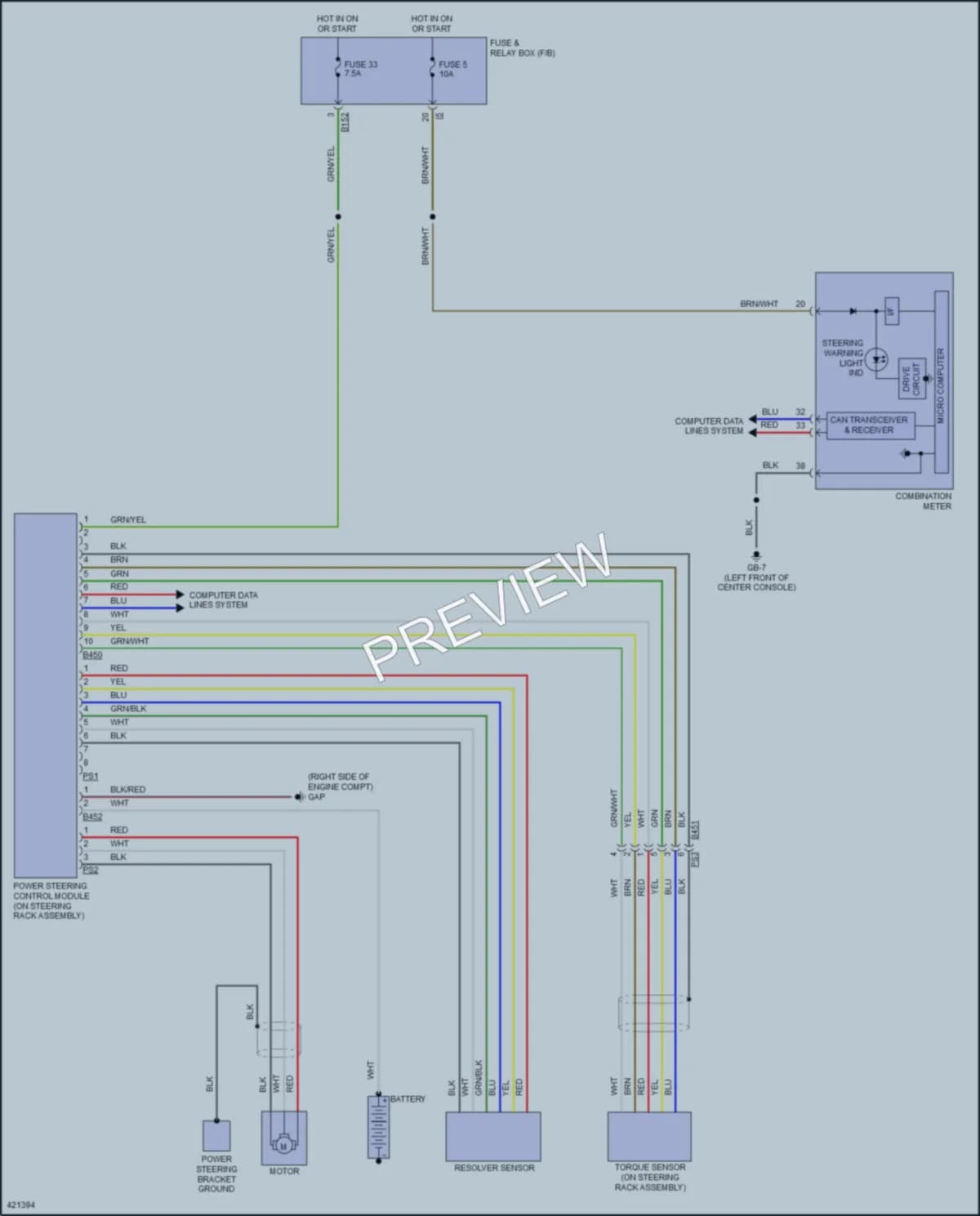 2014 Subaru Forester Electronic Power Steering wiring diagram preview