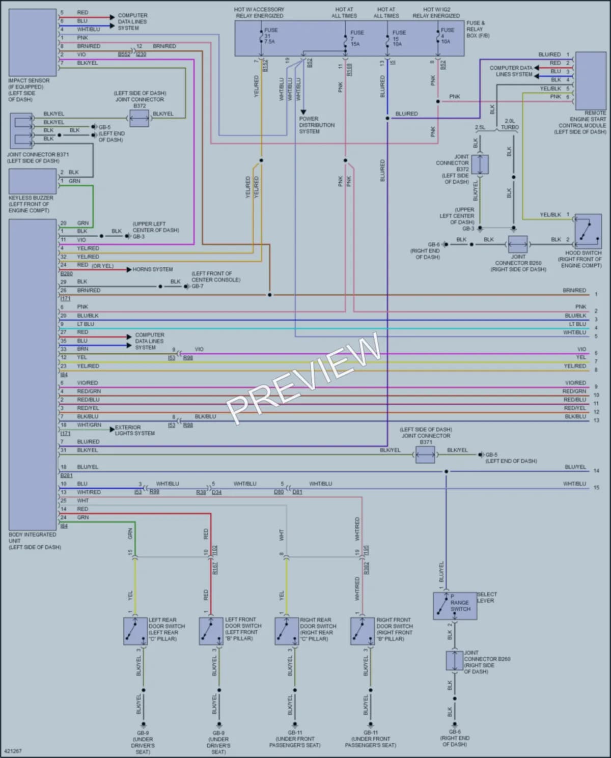 2014 Subaru Forester Power Door Locks wiring diagram preview