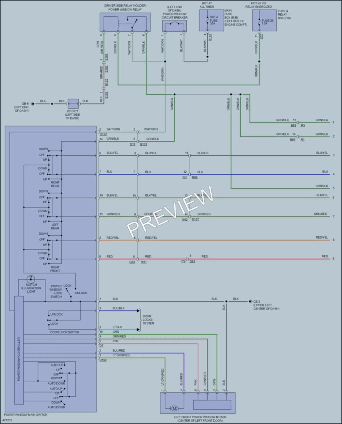 2014 Subaru Forester Power Windows wiring diagram preview