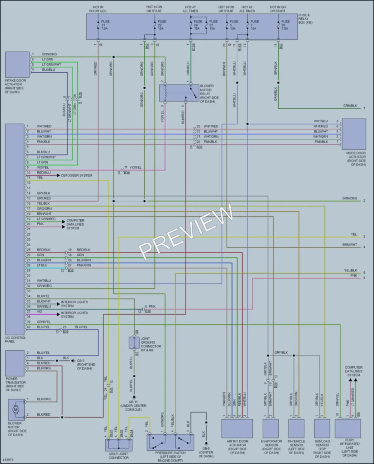 2014 Subaru ImprezaWRX Air Conditioning wiring diagram preview