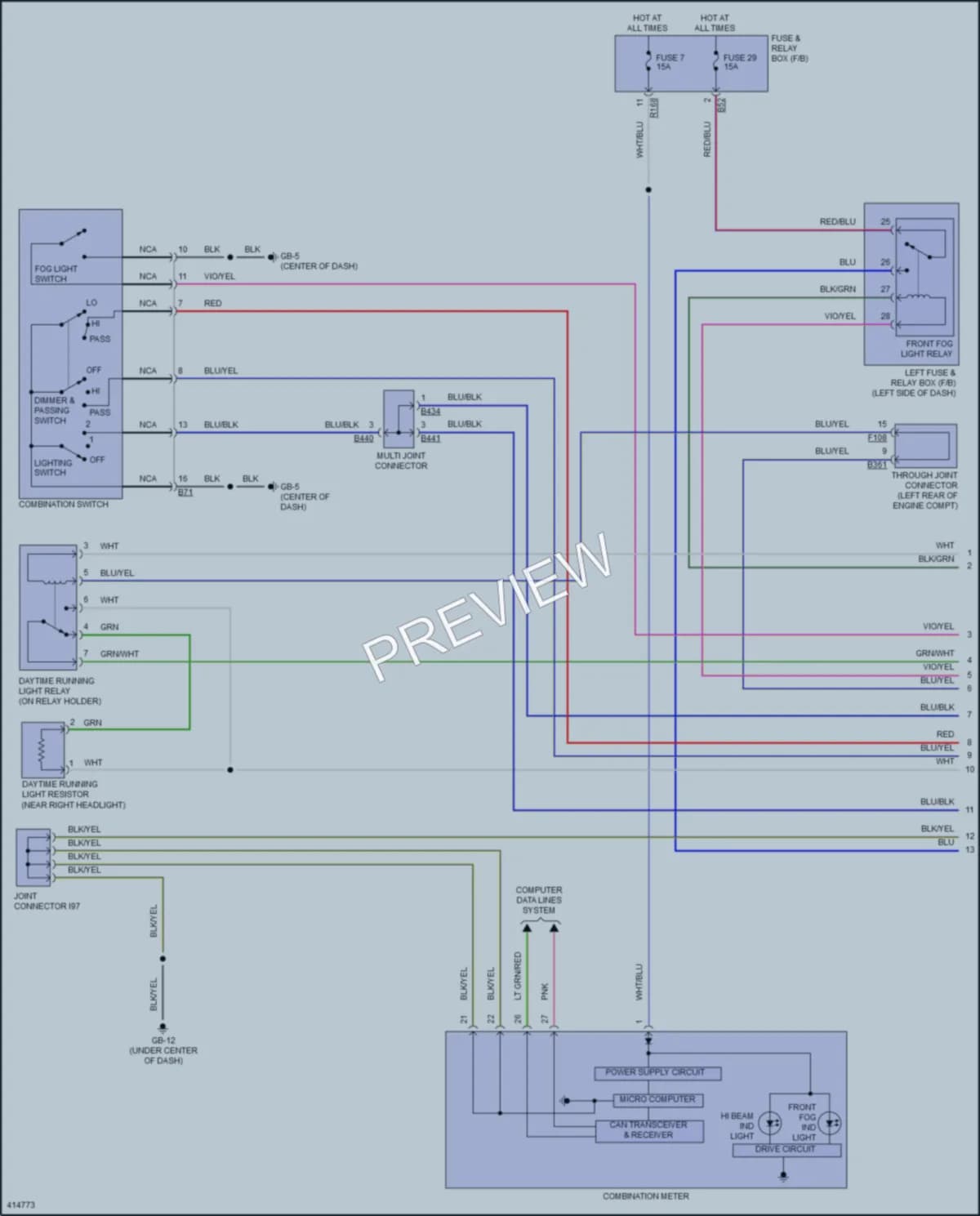 2014 Subaru ImprezaWRX Headlights wiring diagram preview