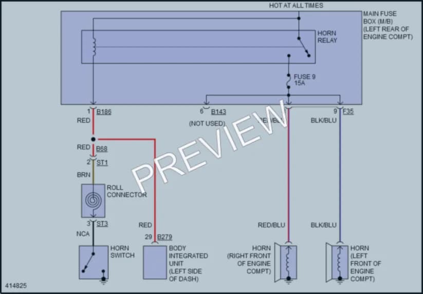 2014 Subaru ImprezaWRX Horn wiring diagram preview