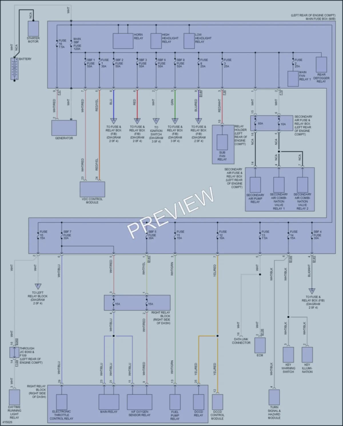 2014 Subaru ImprezaWRX Power Distribution wiring diagram preview