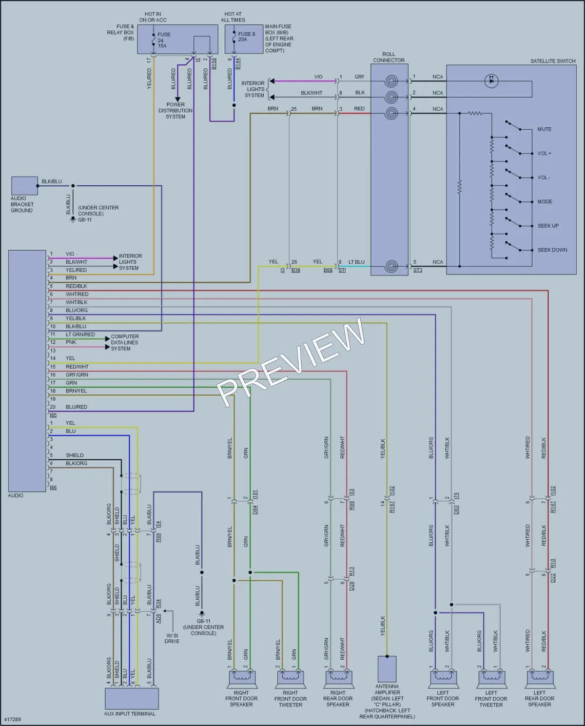 2014 Subaru ImprezaWRX Radio wiring diagram preview