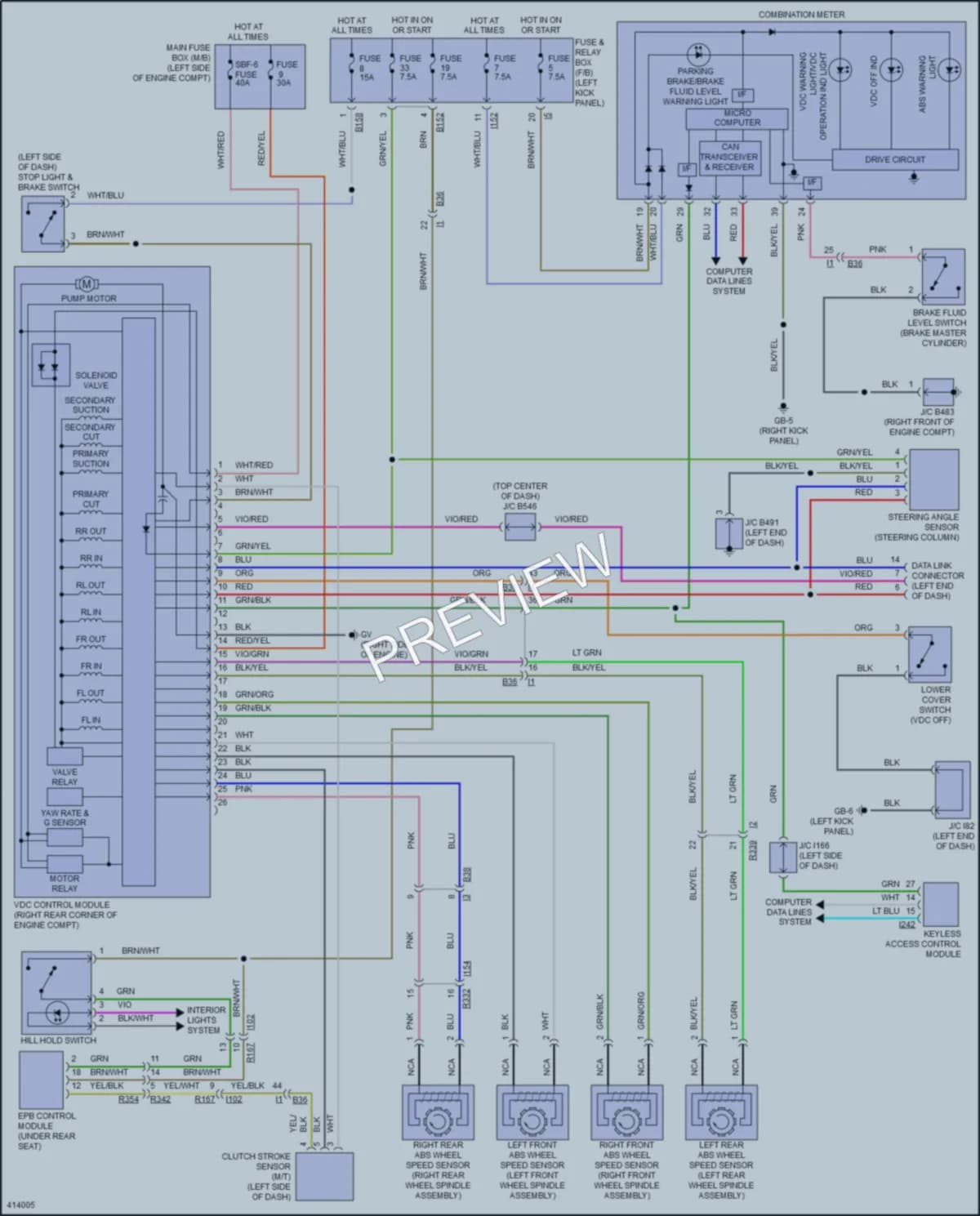 2014 Subaru Legacy Anti Lock Brakes wiring diagram preview