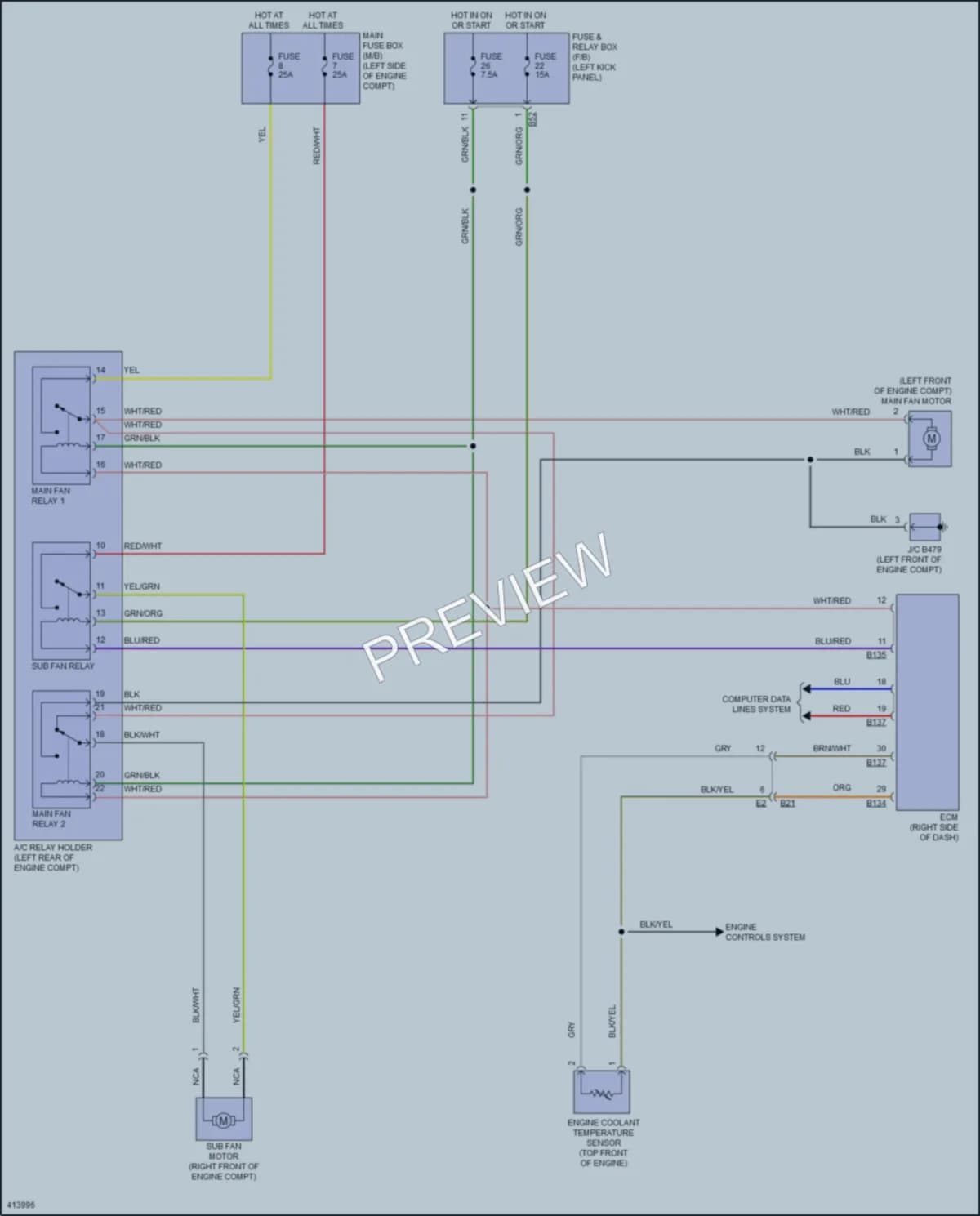 2014 Subaru Legacy Cooling Fan wiring diagram preview