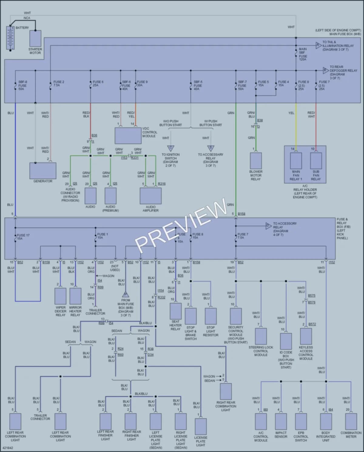 2014 Subaru Legacy Power Distribution wiring diagram preview