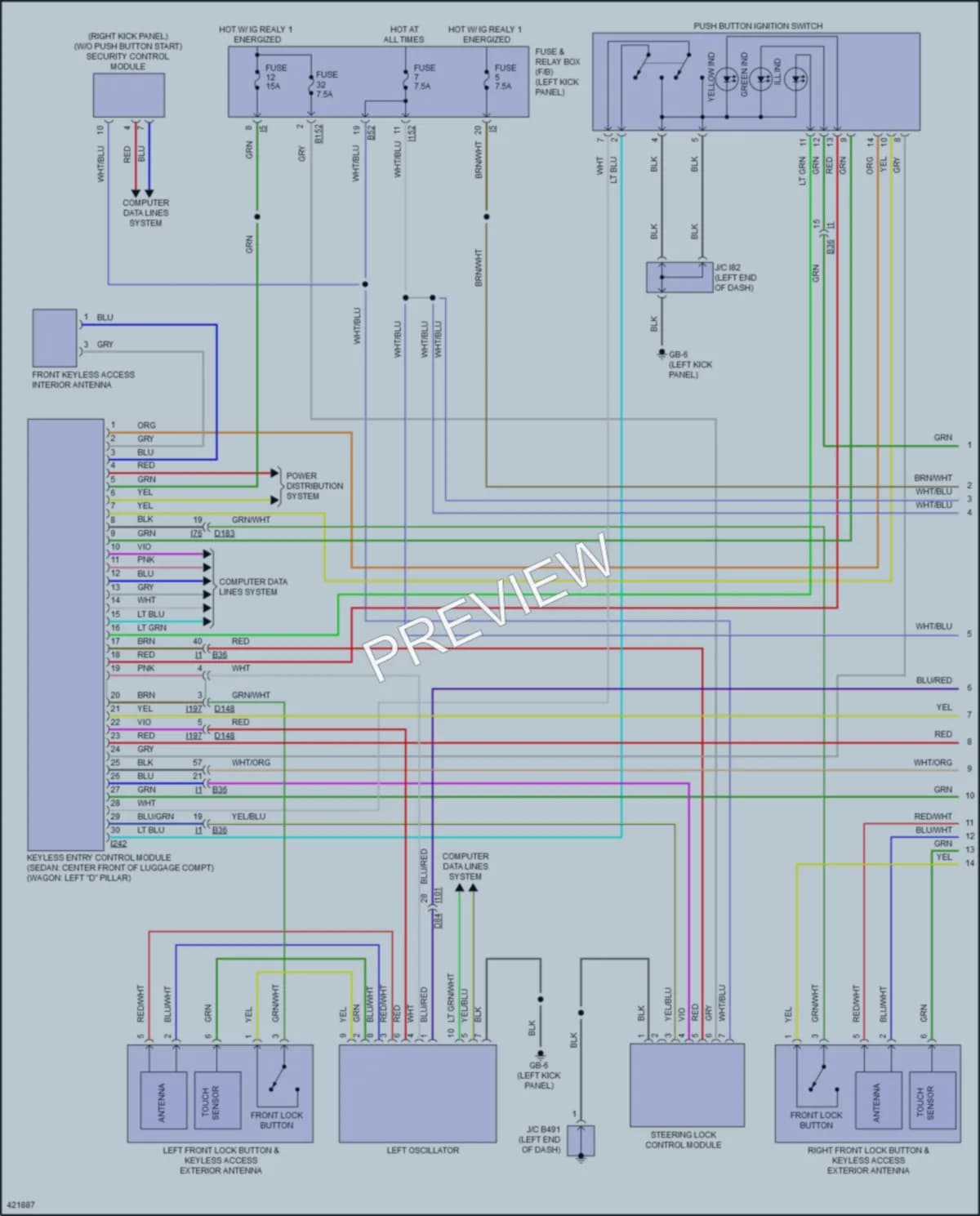 2014 Subaru Legacy Power Door Locks wiring diagram preview