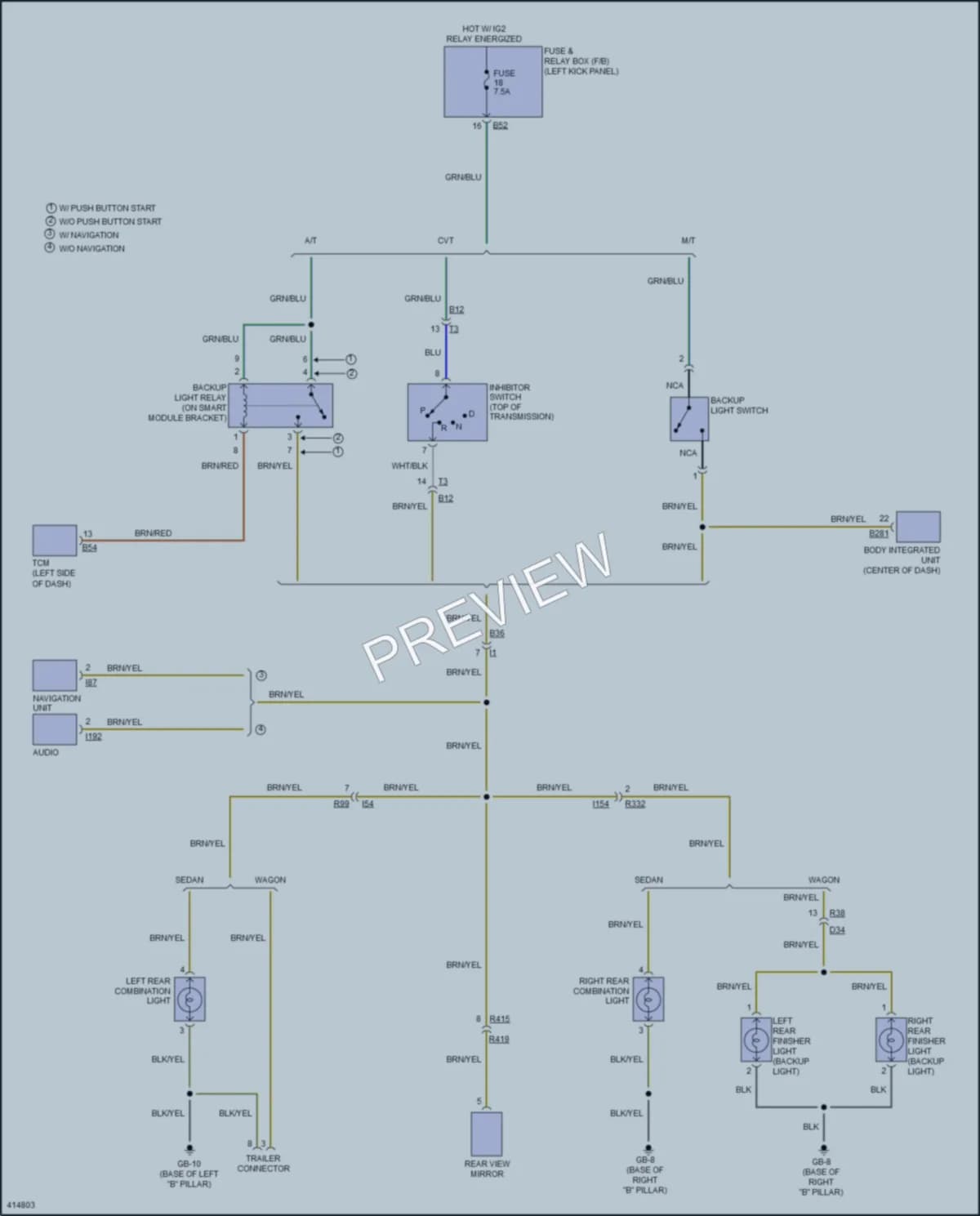 2014 Subaru Outback Exterior Lights wiring diagram preview