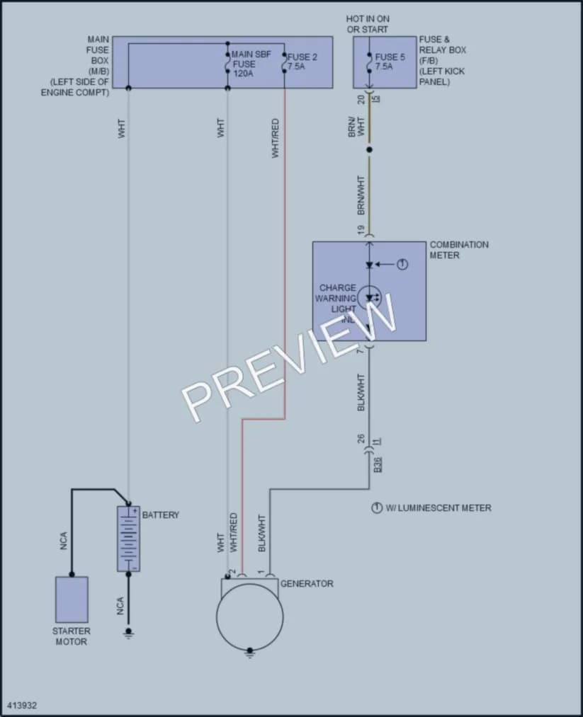 2014 Subaru Outback Starting Charging wiring diagram preview