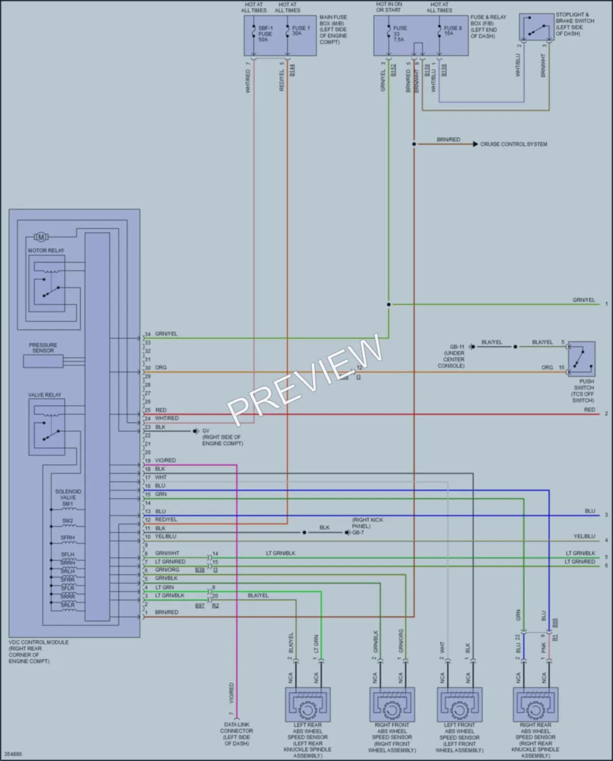 2014 Subaru Tribeca Anti Lock Brakes wiring diagram preview