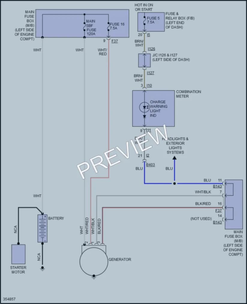 2014 Subaru Tribeca Starting Charging wiring diagram preview