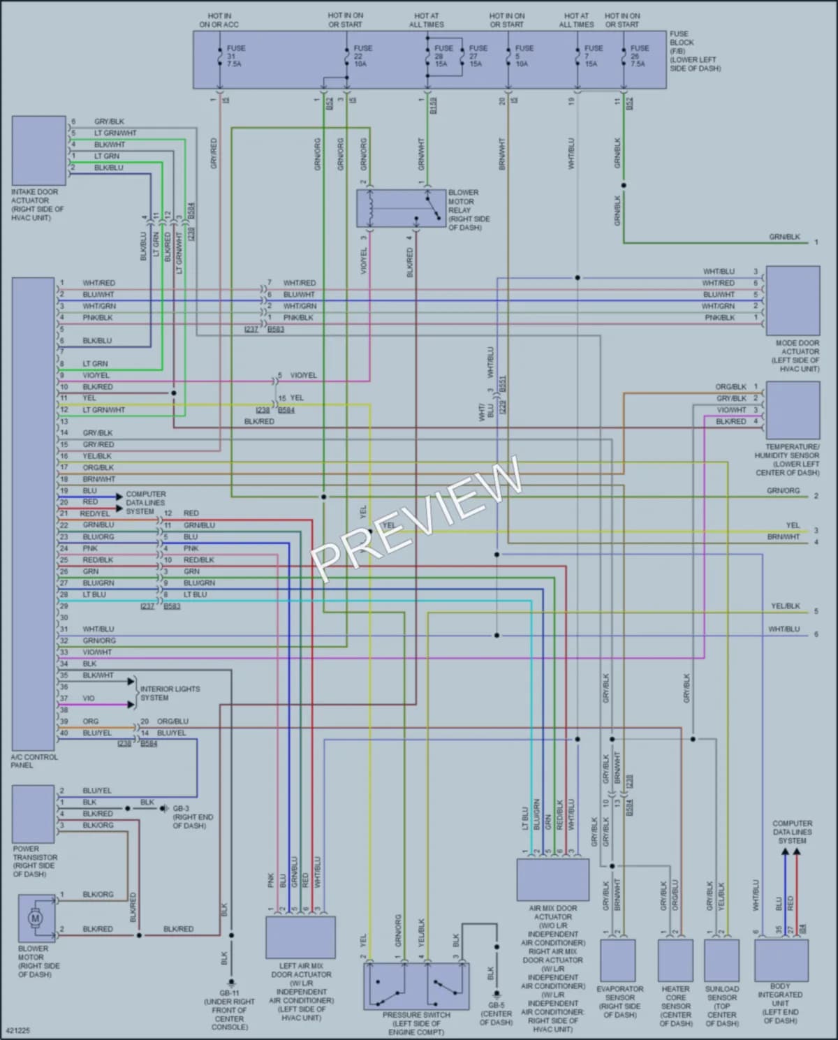 2014 Subaru XVCrosstrek Air Conditioning wiring diagram preview