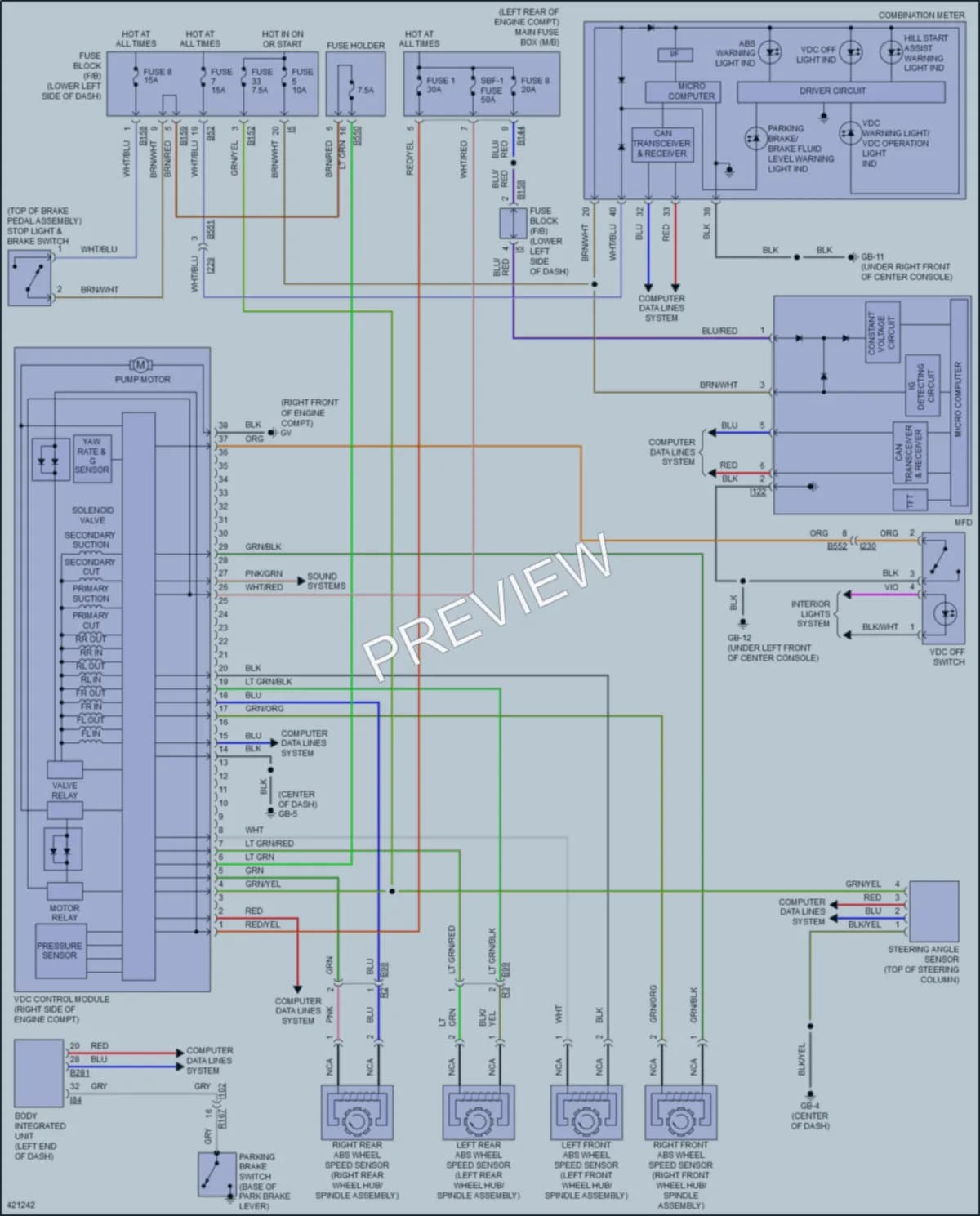 2014 Subaru XVCrosstrek Anti Lock Brakes wiring diagram preview