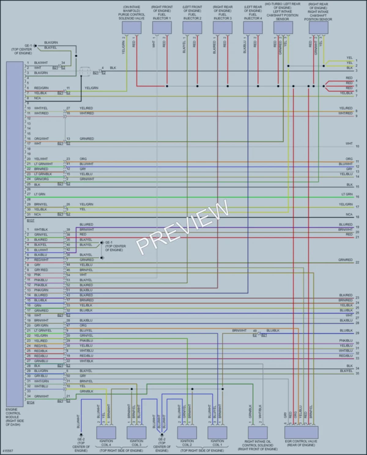 2014 Subaru XVCrosstrek Engine Performance wiring diagram preview