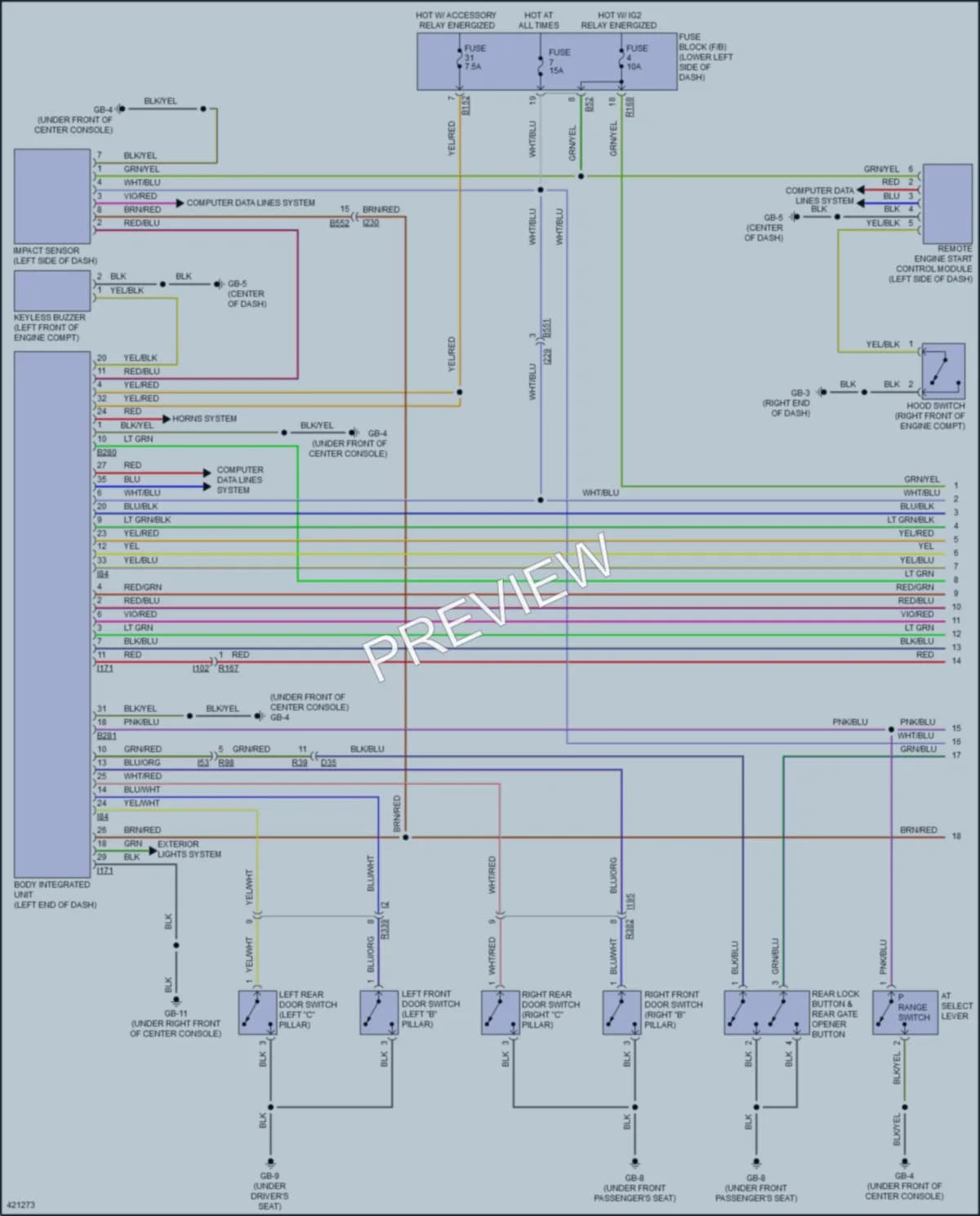 2014 Subaru XVCrosstrek Power Door Locks wiring diagram preview