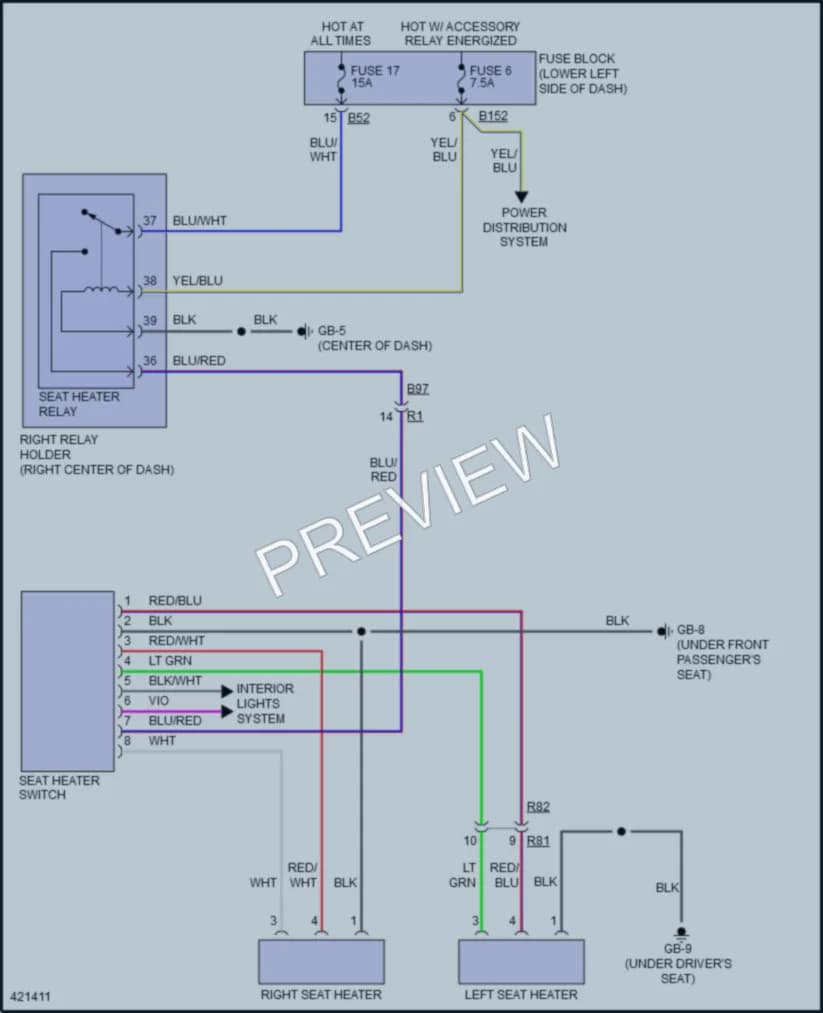 2014 Subaru XVCrosstrek Power Seats wiring diagram preview
