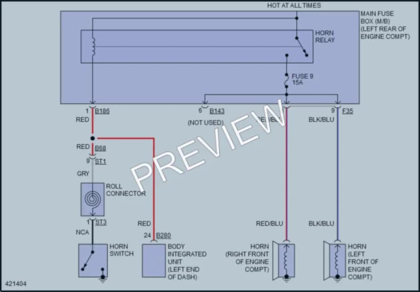 2014 Subaru XVCrosstrekHybrid Horn wiring diagram preview