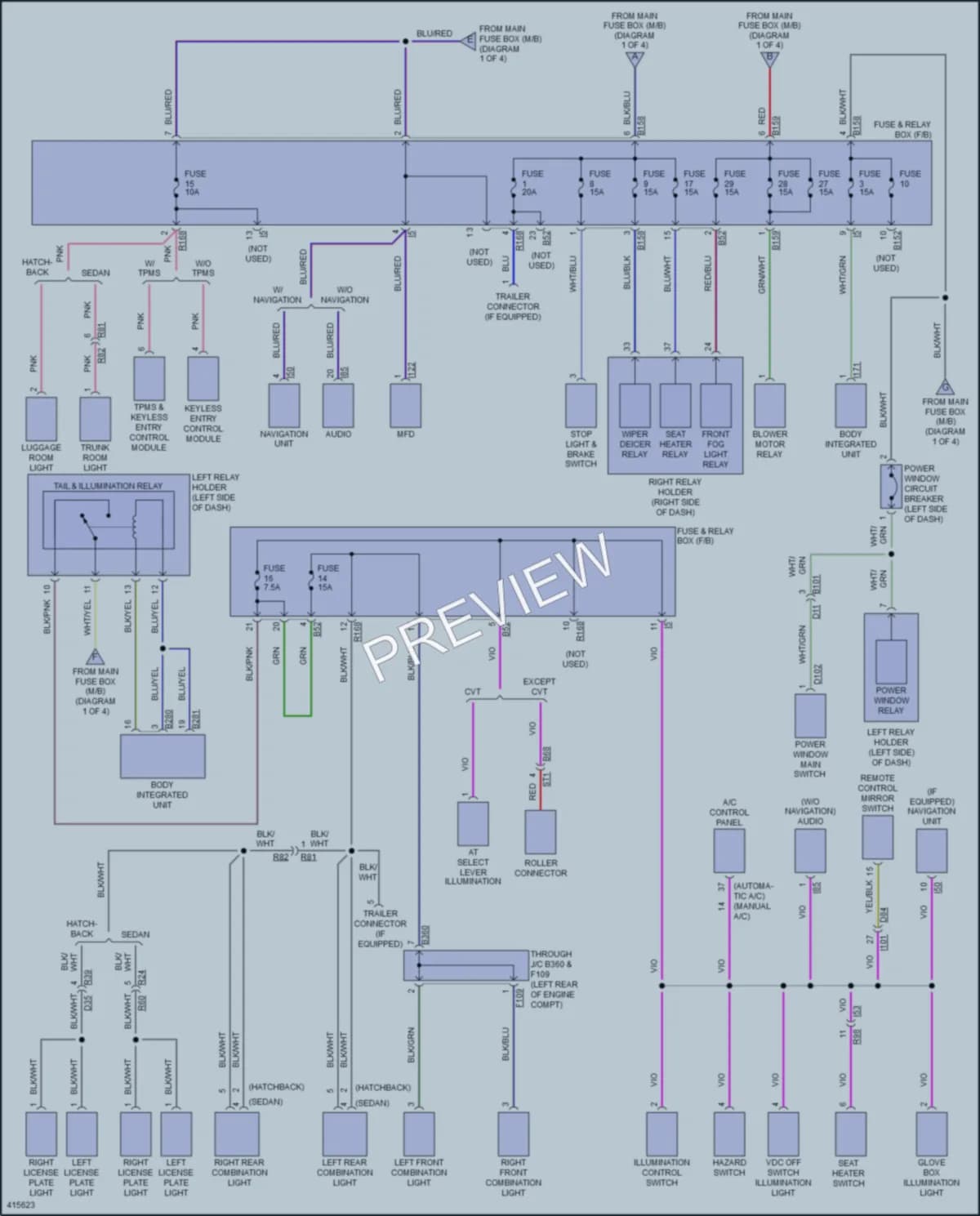 2014 Subaru XVCrosstrekHybrid Power Distribution wiring diagram preview