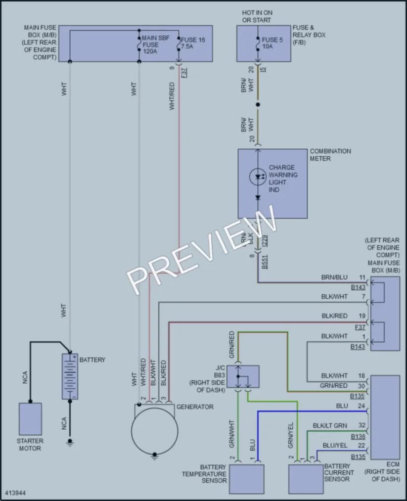 2014 Subaru XVCrosstrekHybrid Starting Charging wiring diagram preview