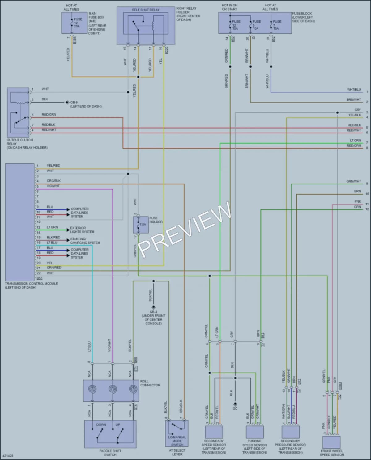 2014 Subaru XVCrosstrekHybrid Transmission wiring diagram preview