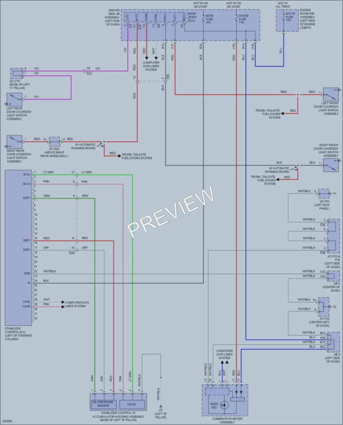 2014 Toyota 4Runner Electronic Suspension wiring diagram preview