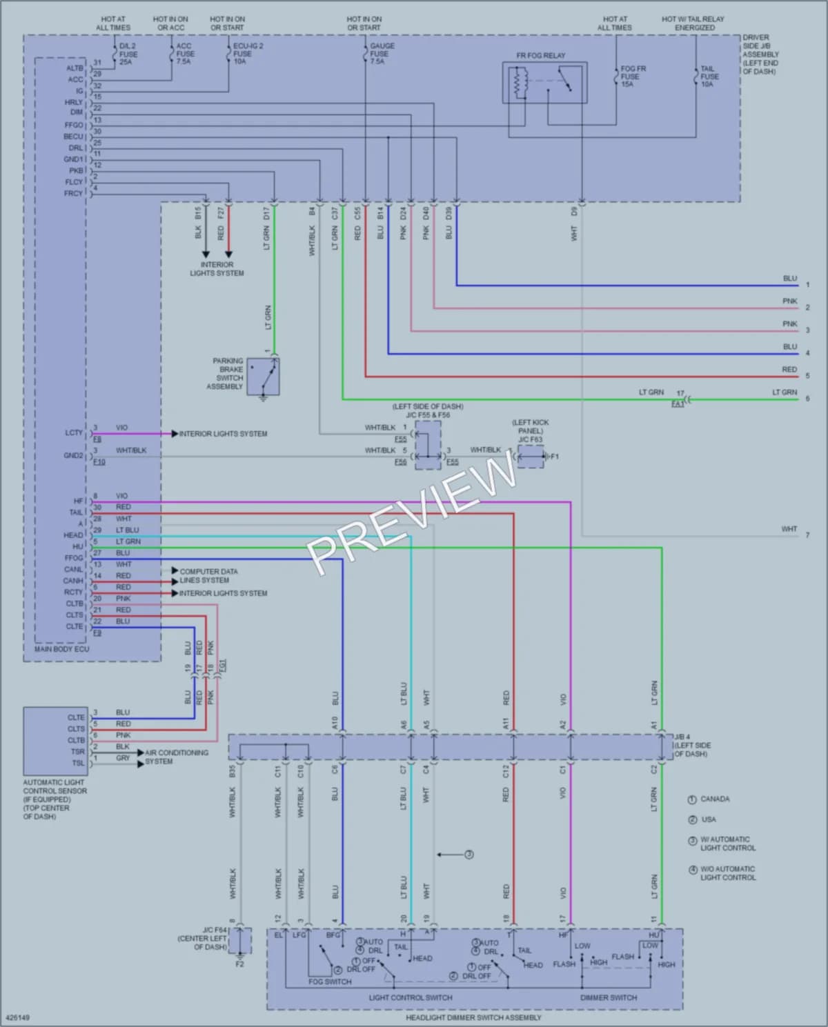 2014 Toyota 4Runner Headlights wiring diagram preview
