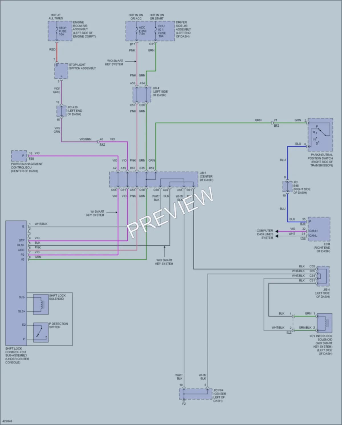 2014 Toyota 4Runner Shift Interlock wiring diagram preview