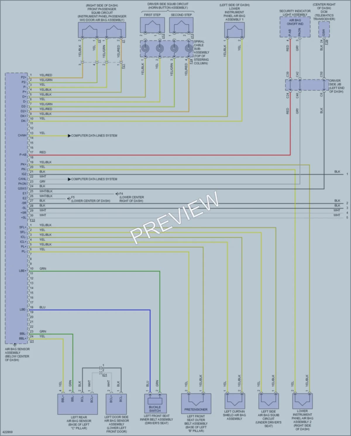 2014 Toyota 4Runner Supplemental Restraints wiring diagram preview