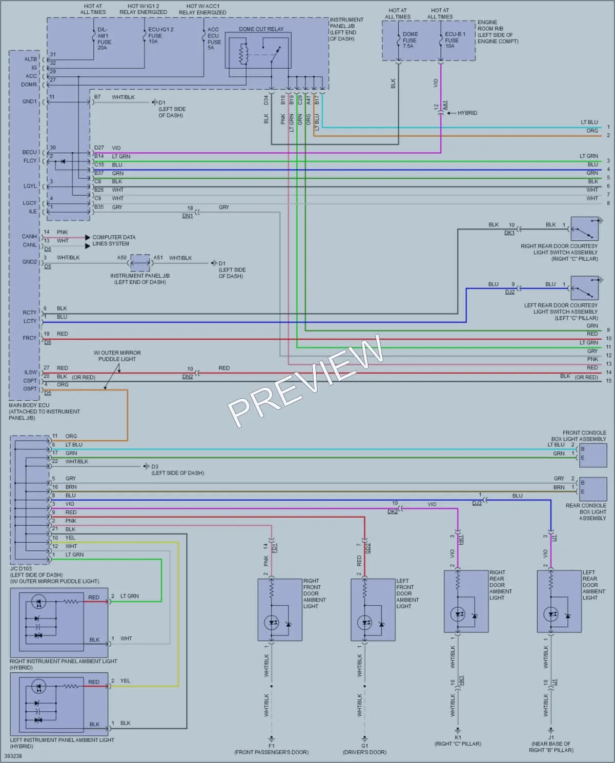 2014 Toyota Avalon Interior Lights wiring diagram preview