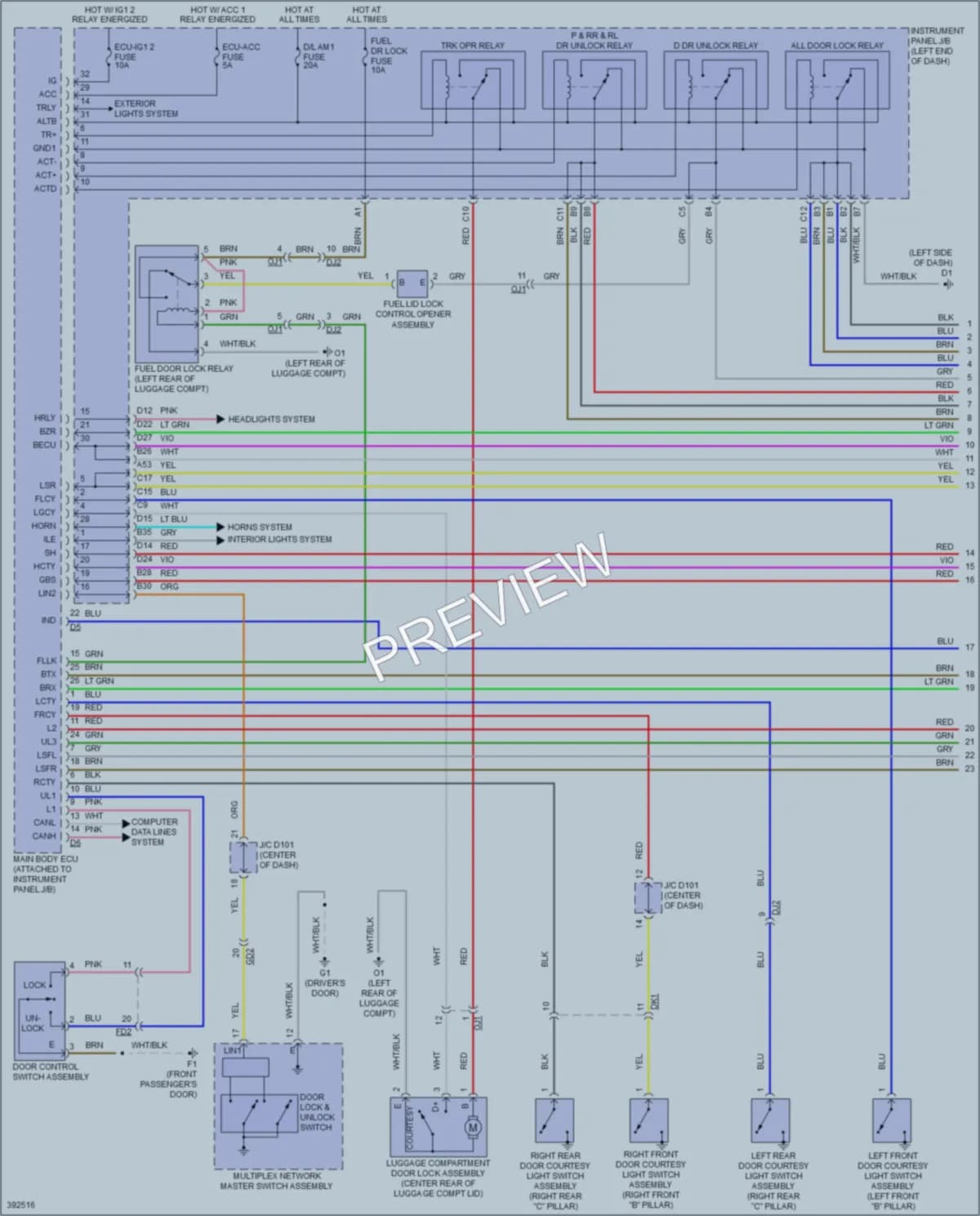 2014 Toyota AvalonHybrid Anti Theft wiring diagram preview