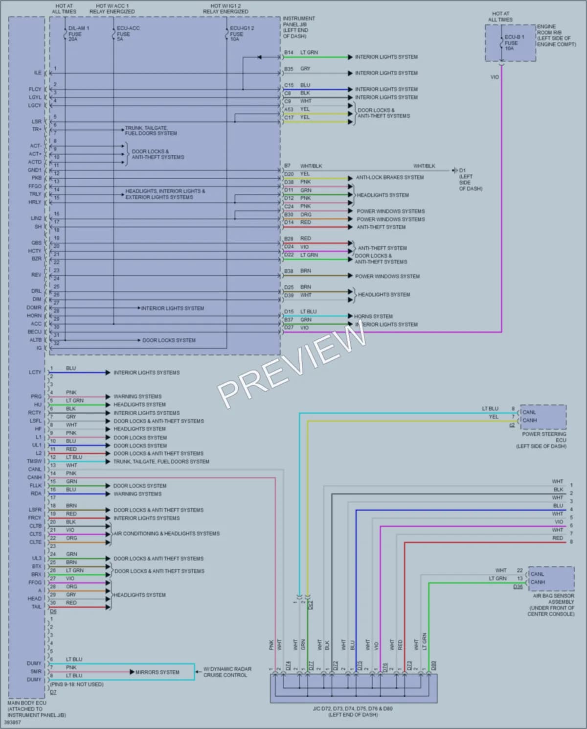 2014 Toyota AvalonHybrid Body Control Modules wiring diagram preview
