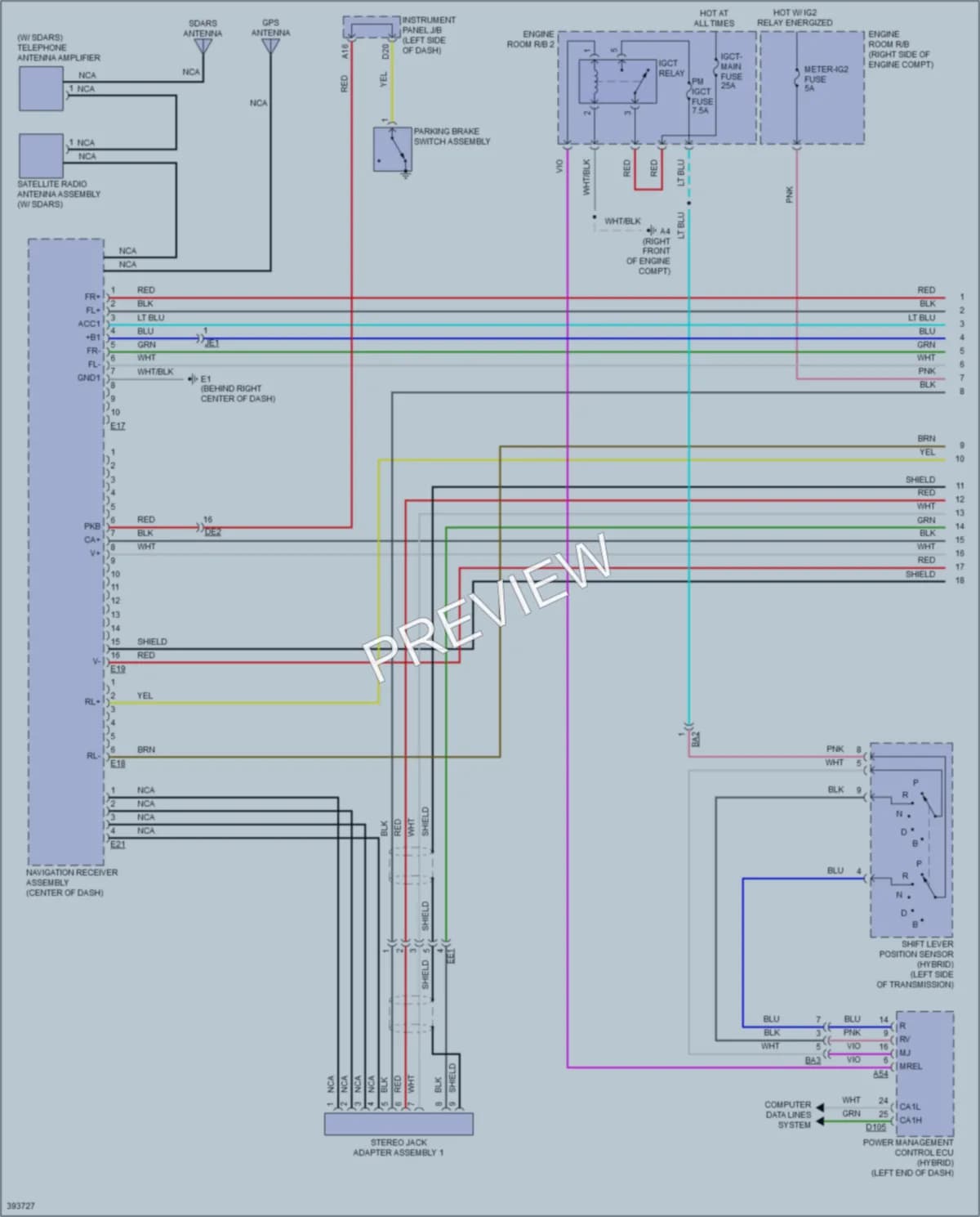 2014 Toyota AvalonHybrid Radio wiring diagram preview