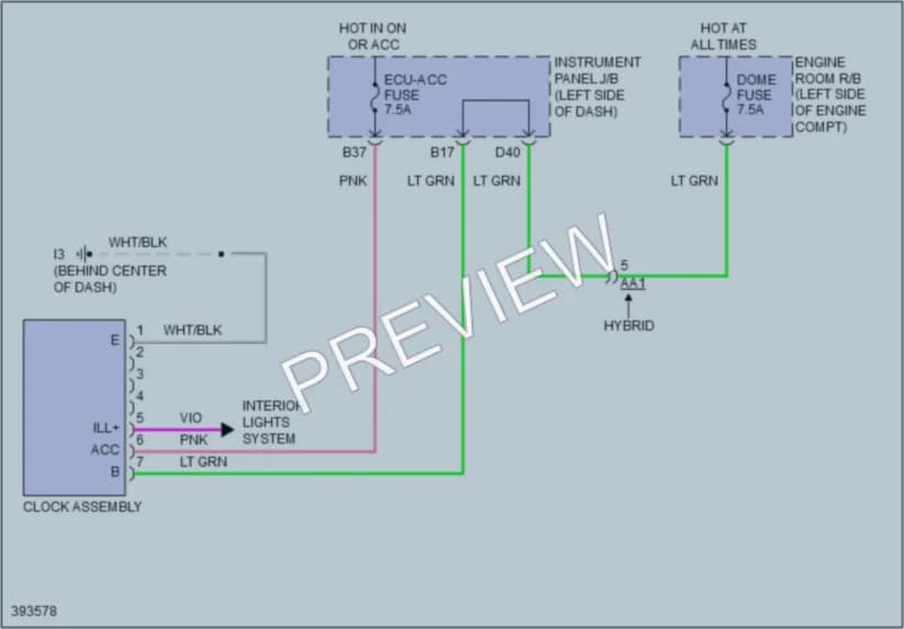 2014 Toyota Camry Instrument Cluster wiring diagram preview